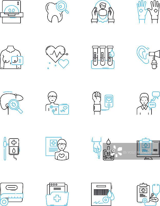 精准可持续农业科技线性图标集图片素材