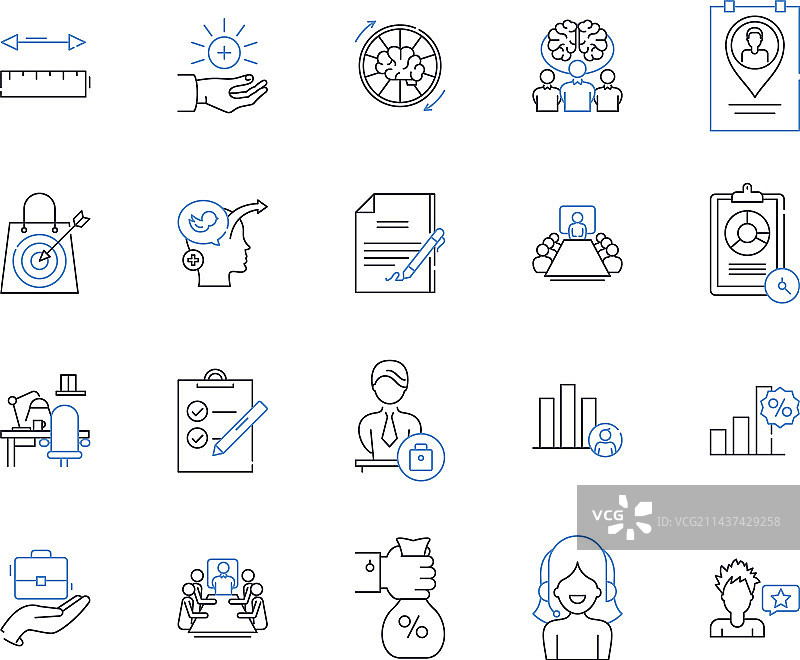 活动后勤线条图标集合：日程安排图片素材