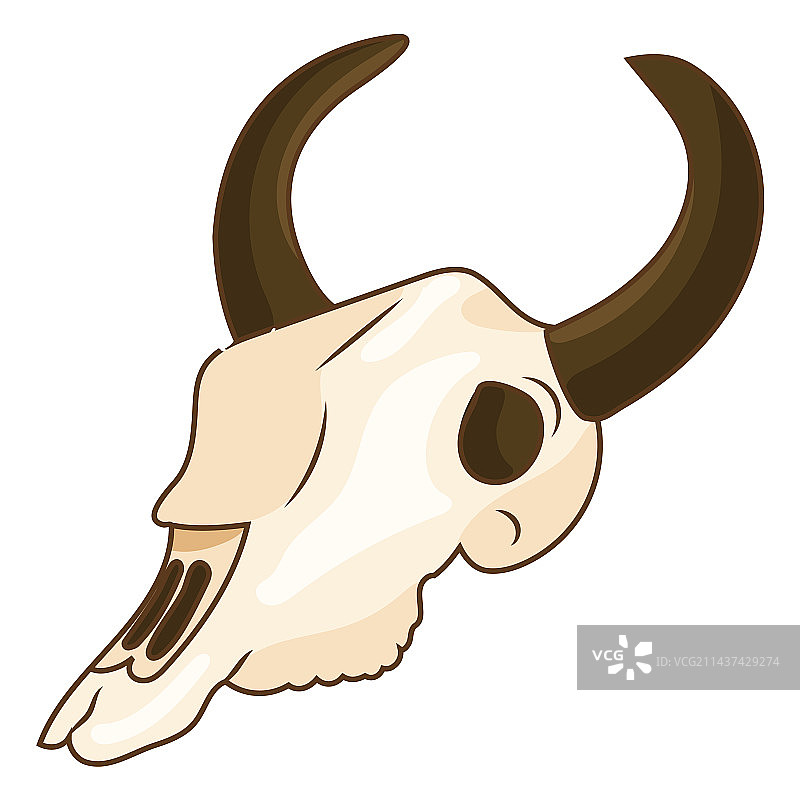 彩色笔触牛头骨图片素材