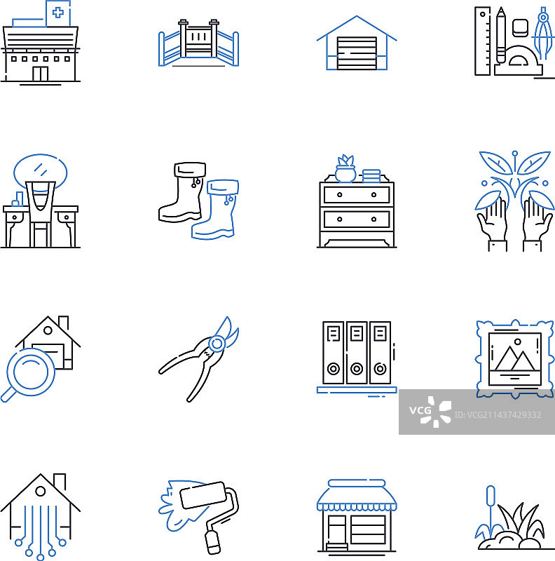 艺术设计线条图标合集图片素材