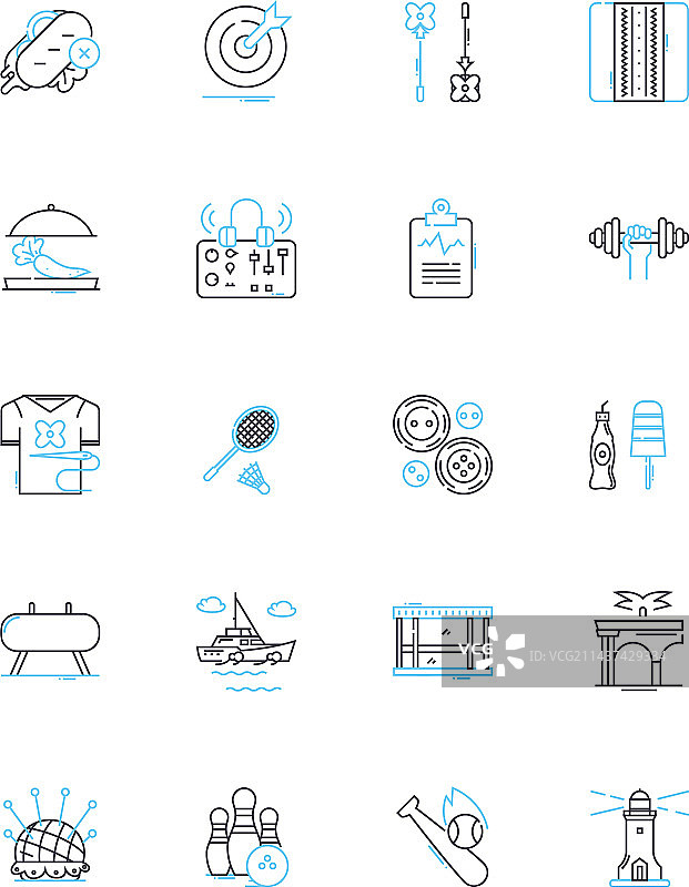 个人田径运动线性图标集：短跑图片素材