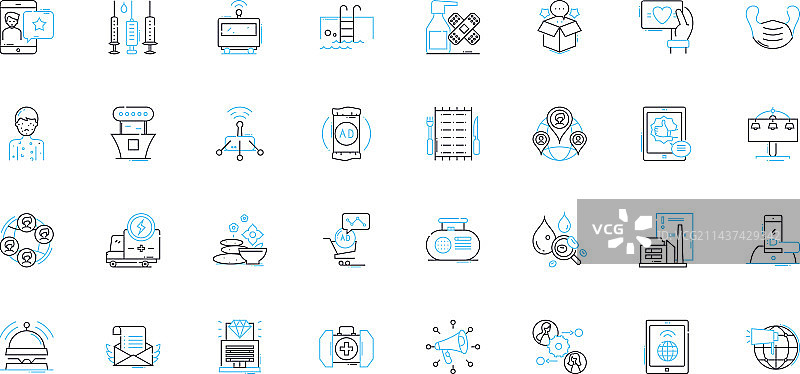 客户关系线性图标集：信任图片素材