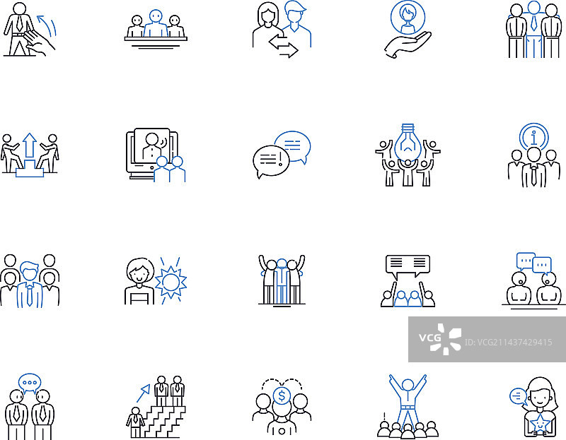 危机管理者线性图标集合图片素材