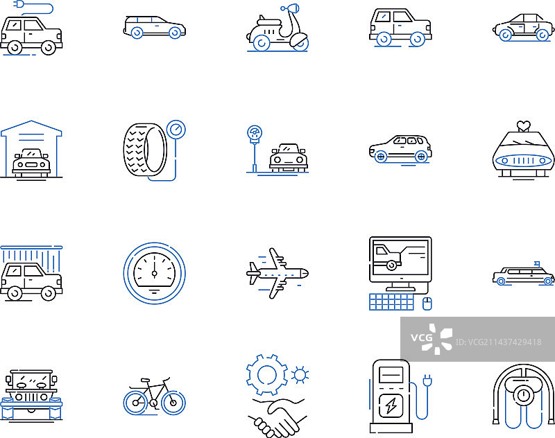 货物运输线性图标物流合集图片素材