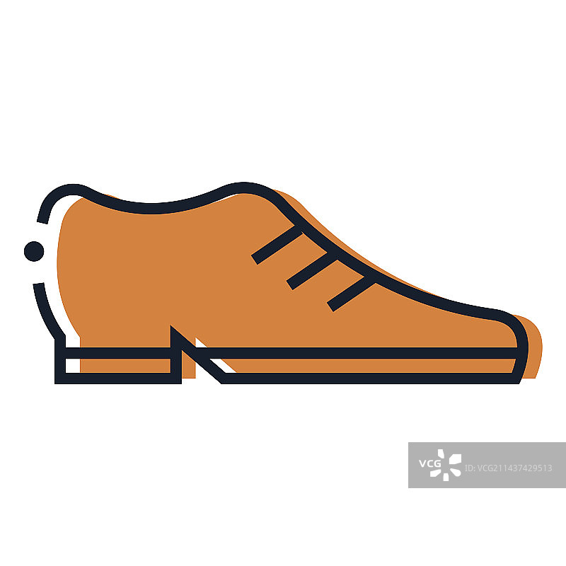 棕色鞋子笔触图标图片素材