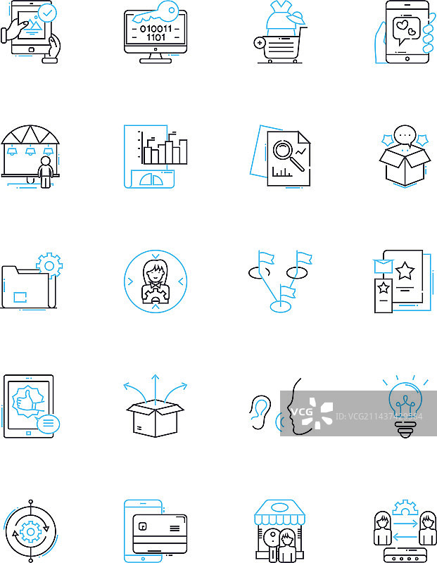 Affiliate促销线性图标集推荐图片素材