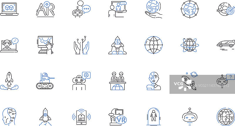 遗传学进化科学线性图标合集图片素材