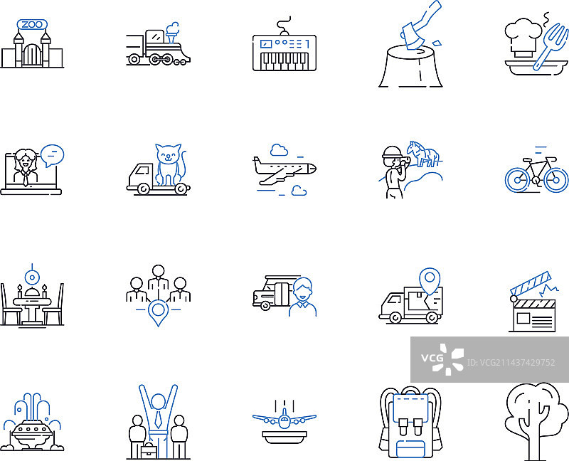 休息时间乐趣线条图标图片素材