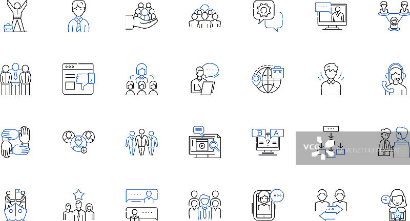 贪婪自私的掠夺者线性图标图片素材