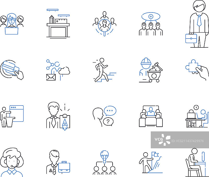 信息技术线性图标合集图片素材