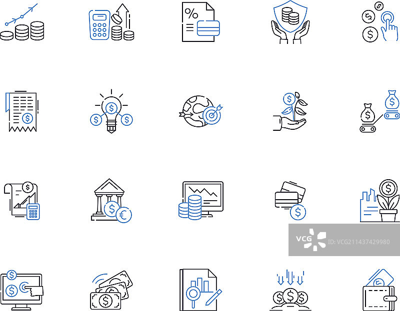股权管理线性图标合集图片素材