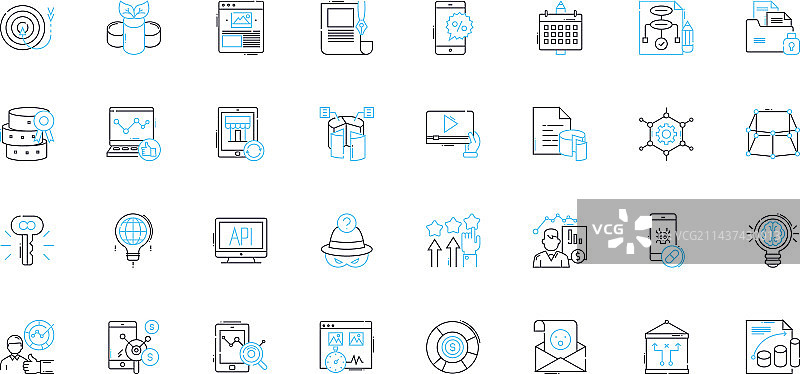 竞争对手分析线性图标合集图片素材