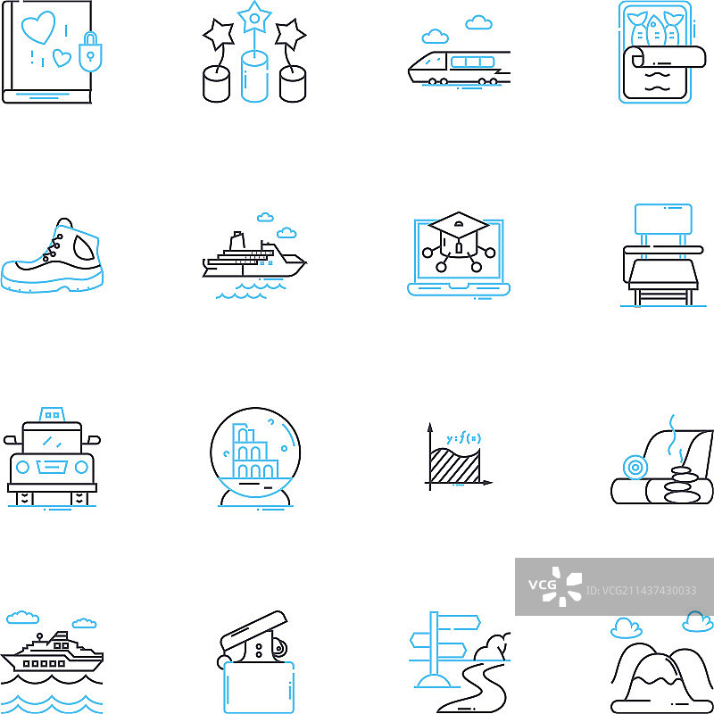 宁静线性图标集图片素材