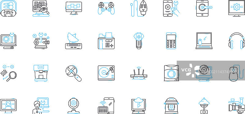 线性电子创新图标集图片素材