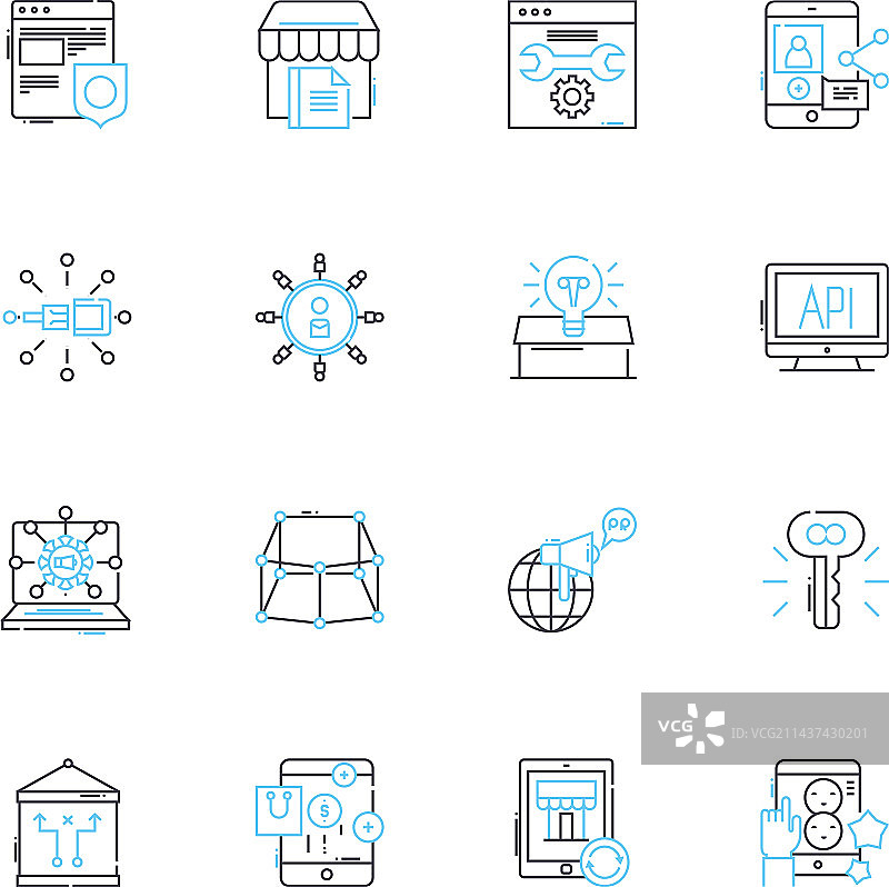 公共推广线性图标集广告图片素材