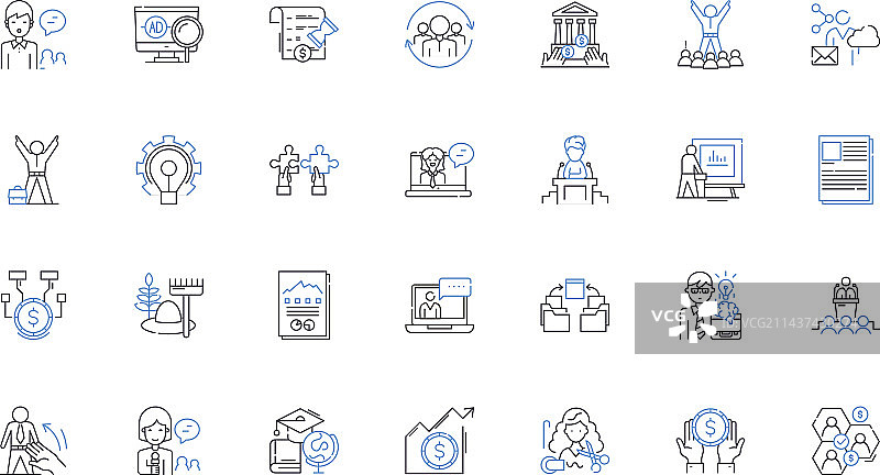 劳动力生产力线性图标合集图片素材