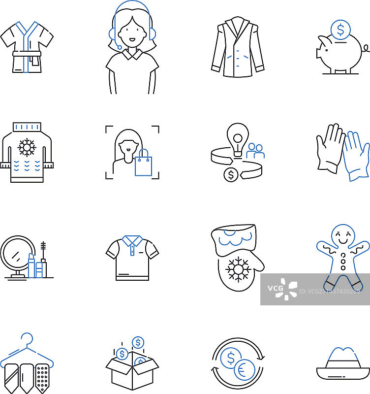 房地产市场线性图标合集图片素材