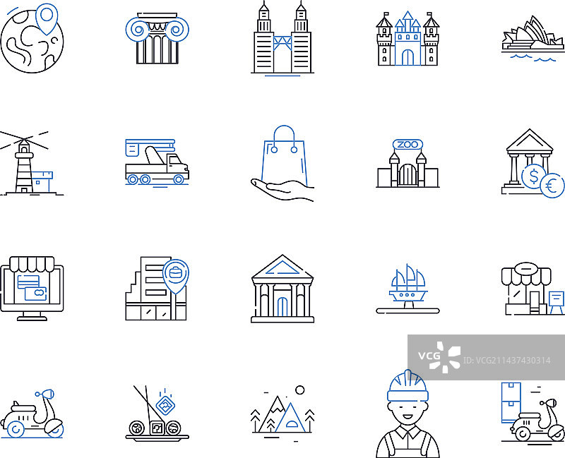 法律服务线性图标合集图片素材