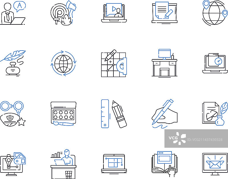 数字游民线性图标合集表情旅行图片素材