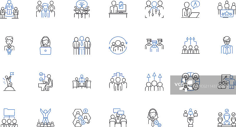 区域管理机构线性图标合集图片素材