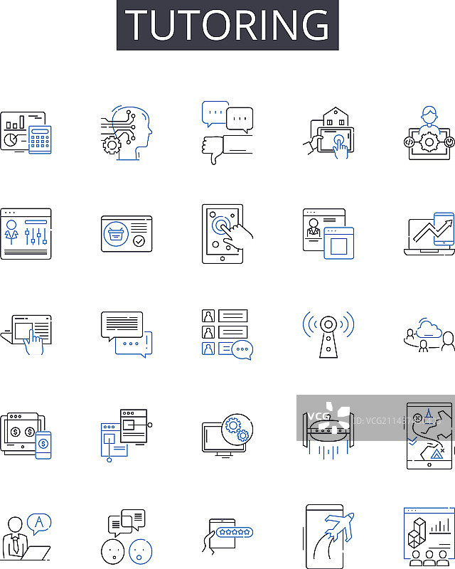 辅导线性图标合集：教练图片素材