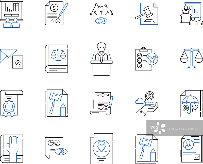 出版社线性图标印刷合集图片素材