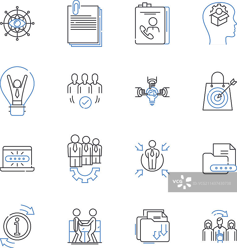 商务协会线性图标合集图片素材