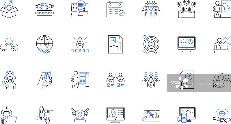 运营计划线性图标合集图片素材
