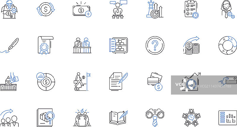 投资规划线性图标合集图片素材