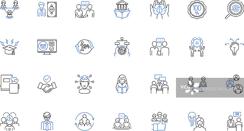 劳动力小队线性图标合集图片素材