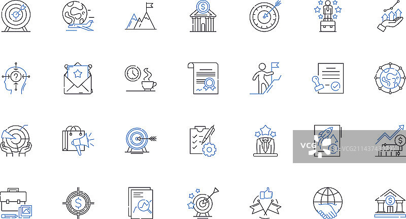 投资策略线性图标合集图片素材