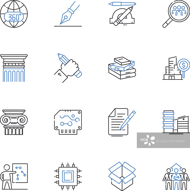 国际事务线性图标合集图片素材