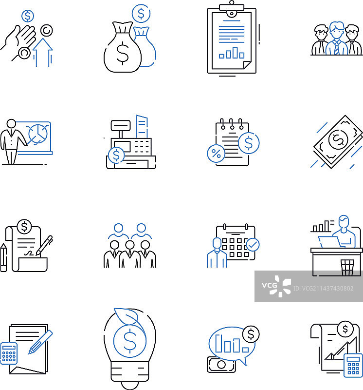 组织战略线性图标合集图片素材