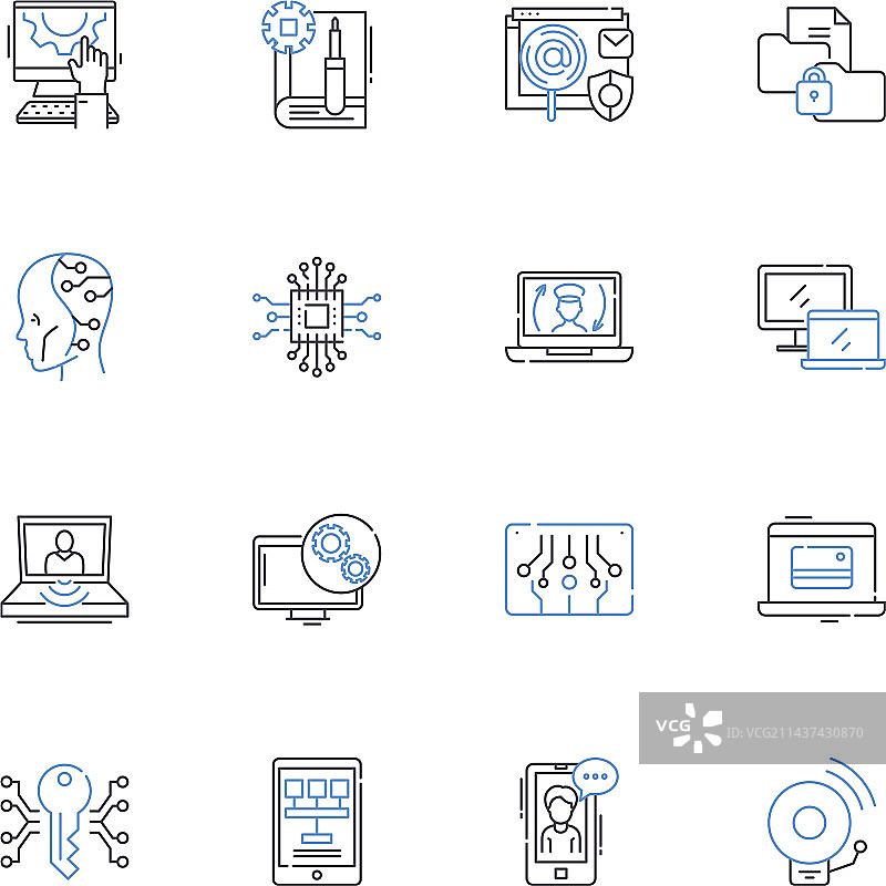 机器可读条形码线性图标合集图片素材