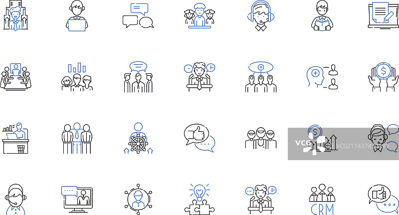 团队成员线性图标合集图片素材