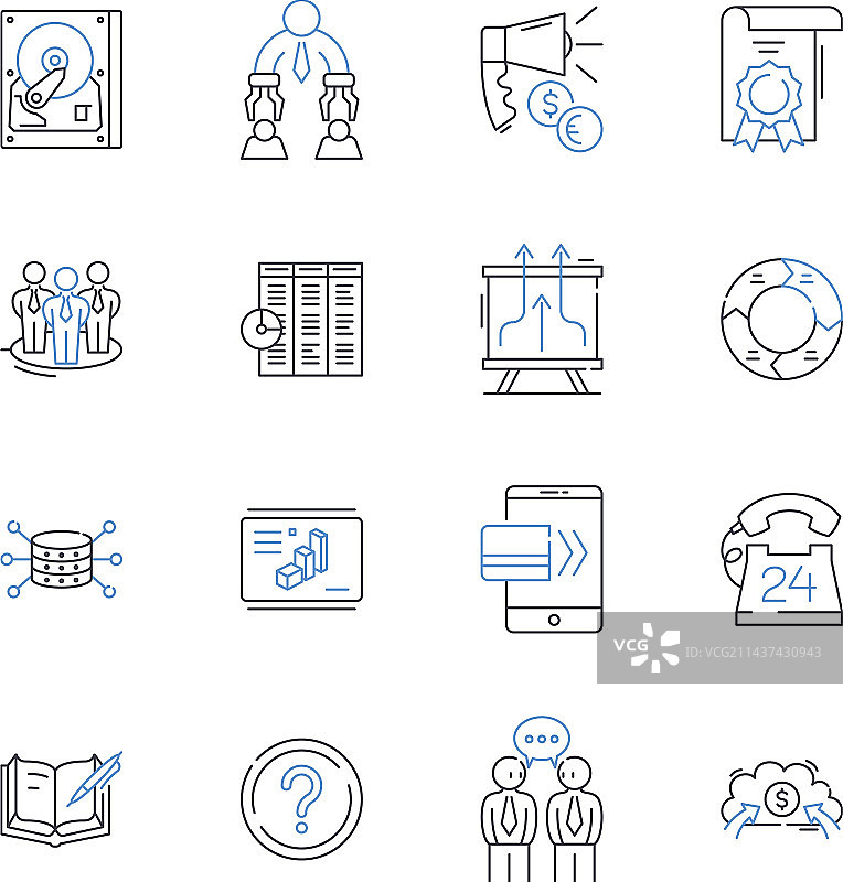 预算金融元素线性图标图片素材