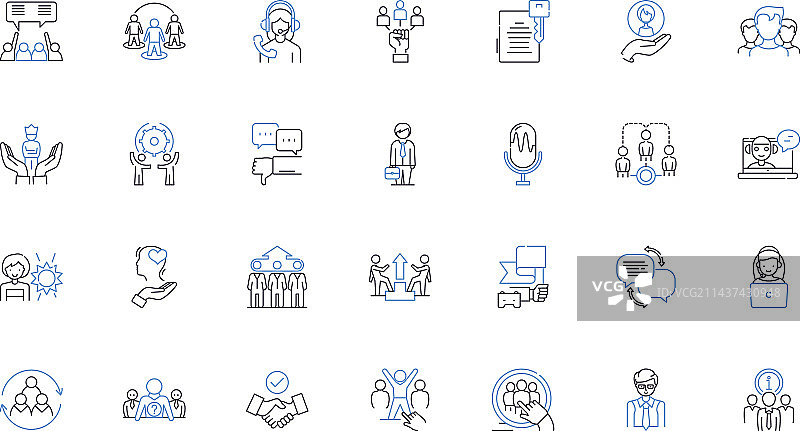 技能评估线性图标合集图片素材