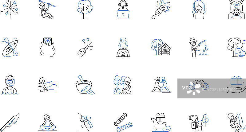 跳岛游线性图标合集图片素材