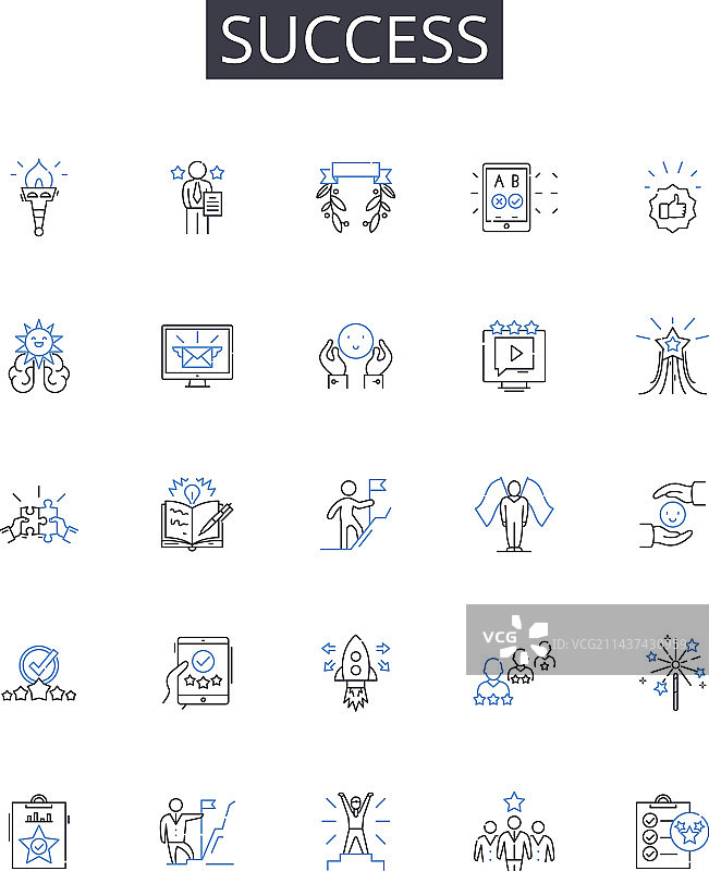 成功线性图标合集宣传图片素材