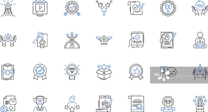 成功成就线性图标合集图片素材
