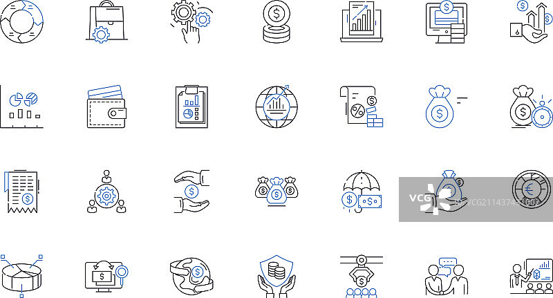 经济领域线性图标：失业图片素材