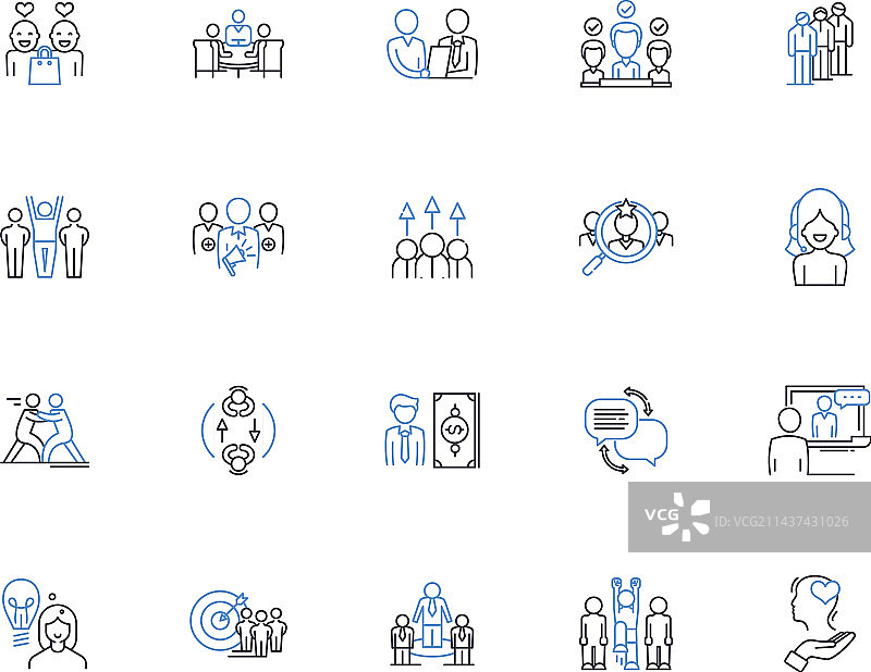 沟通专家线性图标合集图片素材