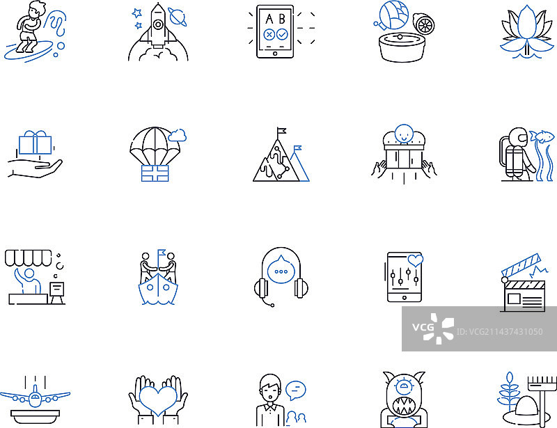 专注的逃离线性图标系列图片素材