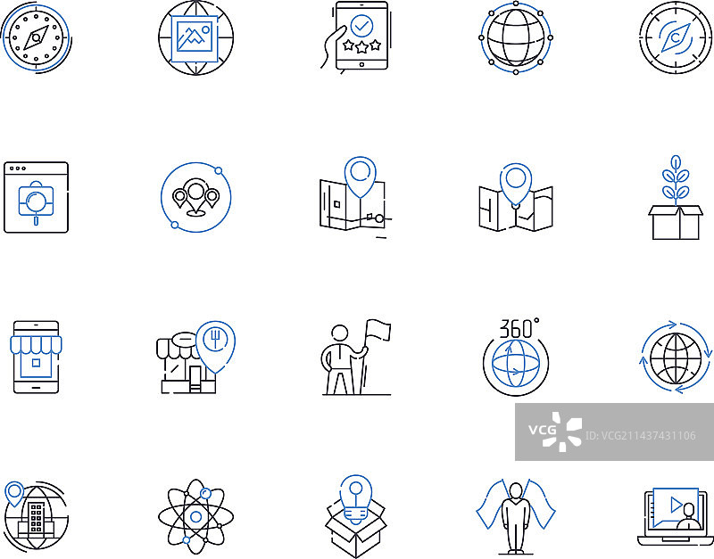 地图制作者线性图标合集图片素材