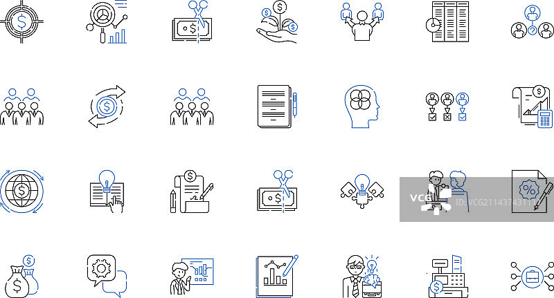 投资集合线条图标合集图片素材