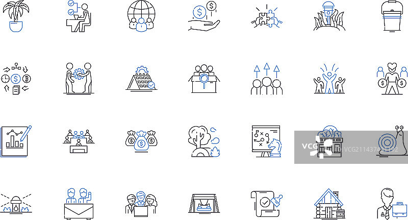 牲畜部门线条图标系列放牧图片素材