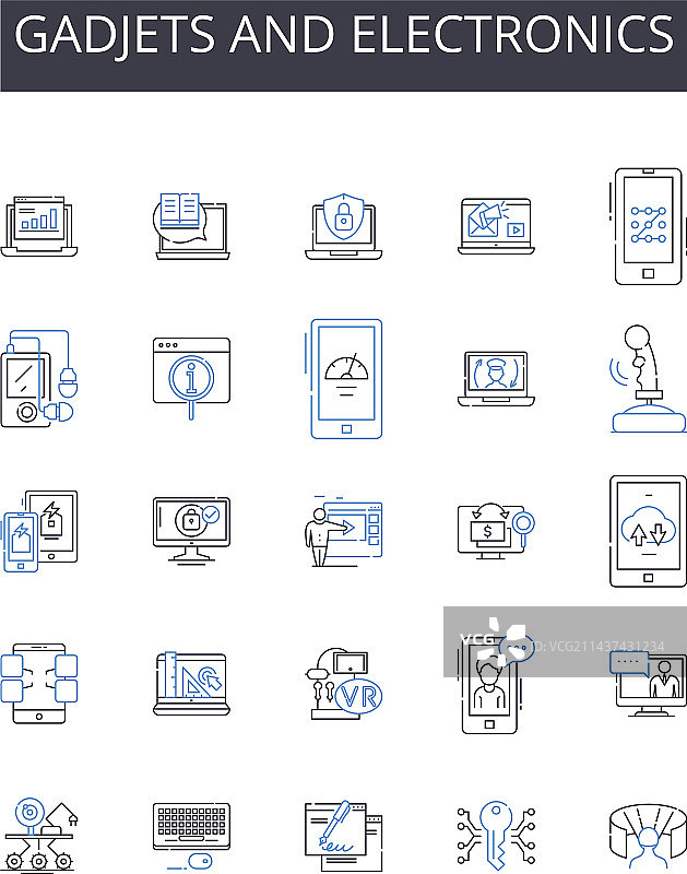 电子产品系列线性图标图片素材