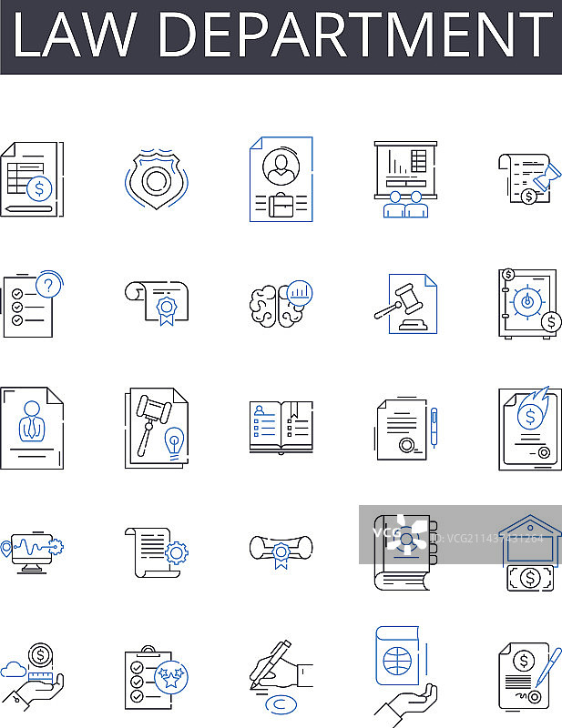 法律部门线性图标培训合集图片素材