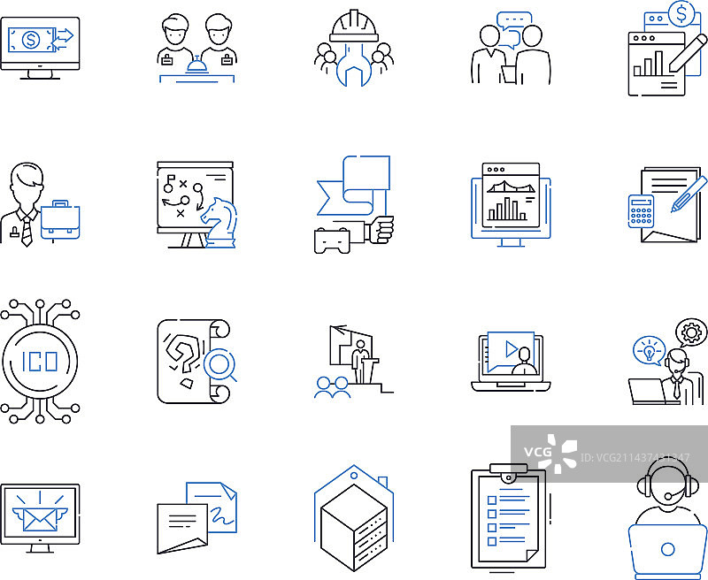 反馈性能评估线性图标集合图片素材