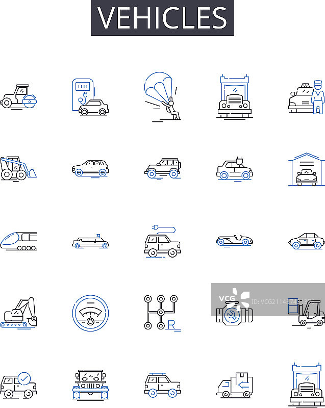 载具线性图标合集，汽车合集图片素材